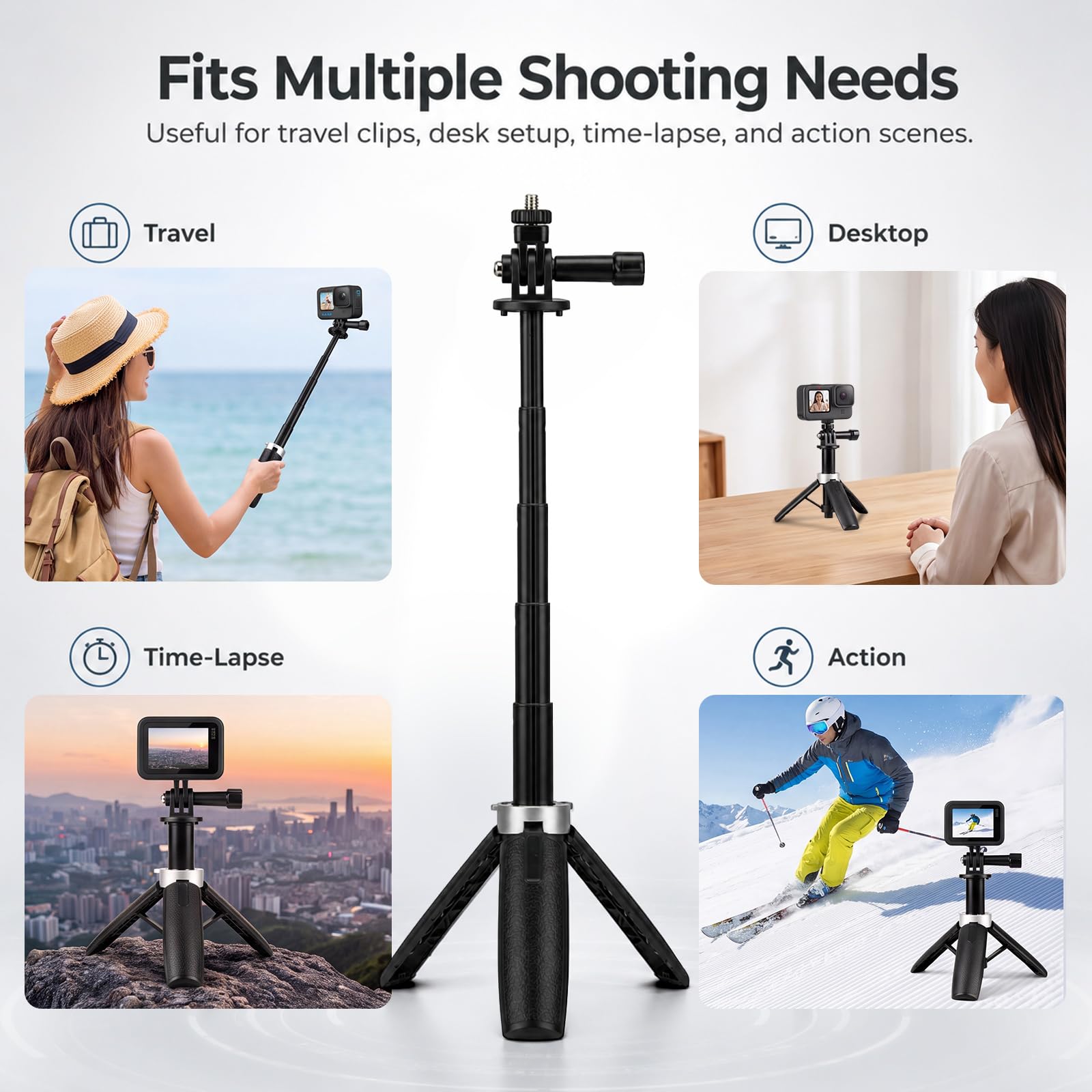Mini Extendable Tripod Foldabl - Gopro Action Camera Hero 11 Black review and price