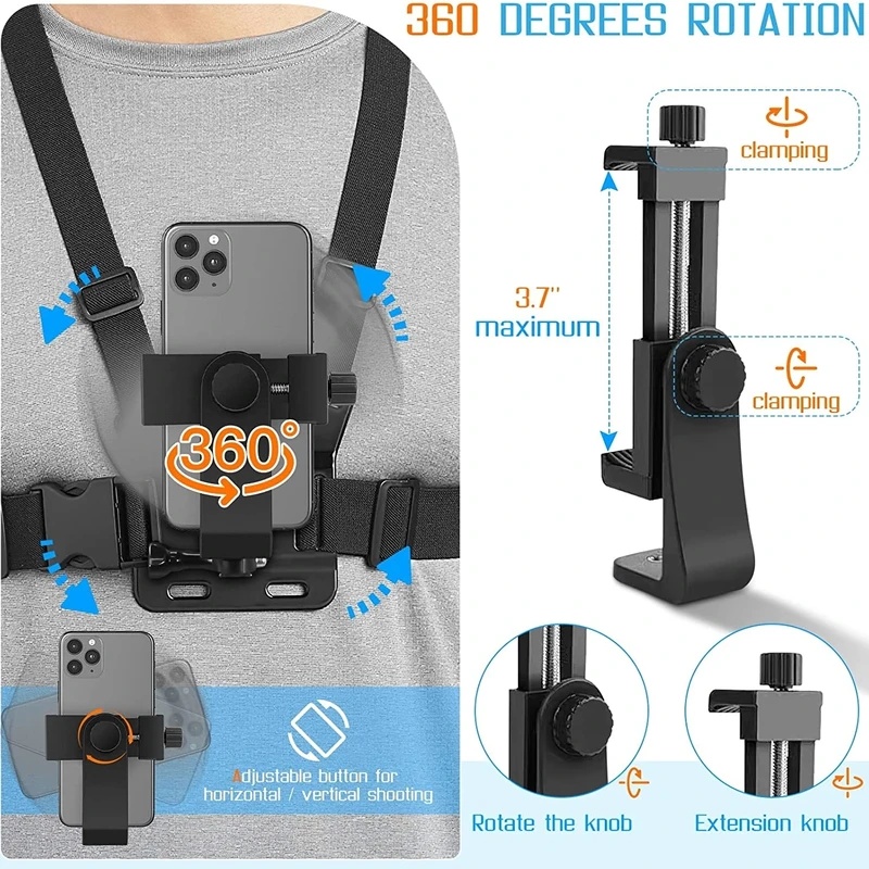 Phone Chest Strap Mount Belt f - Gopro Action Camera Hero 11 Black review and price